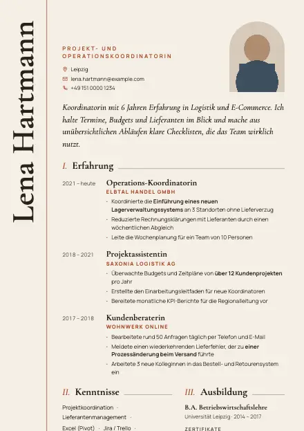 Vorschau der Lebenslauf-Vorlage Atelier