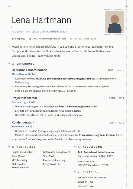 Vorschau der Lebenslauf-Vorlage Draft