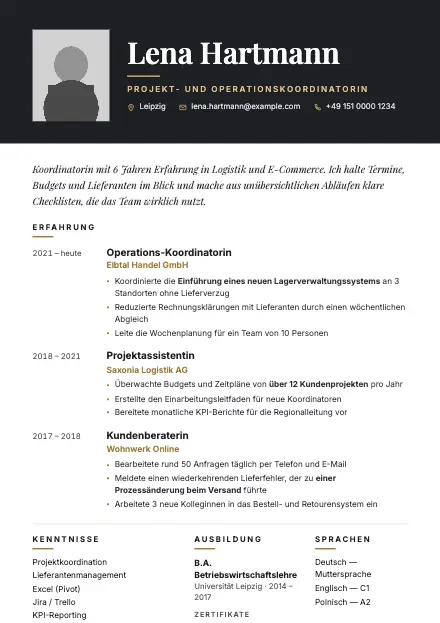 Vorschau der Lebenslauf-Vorlage Executive