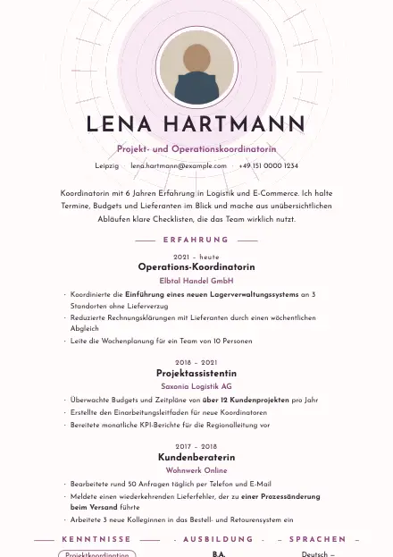 Vorschau der Lebenslauf-Vorlage Halo