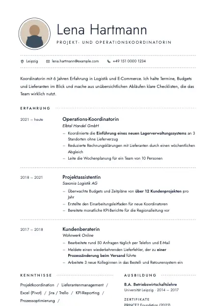 Vorschau der Lebenslauf-Vorlage Thread