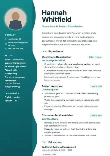 Lagoon CV template preview