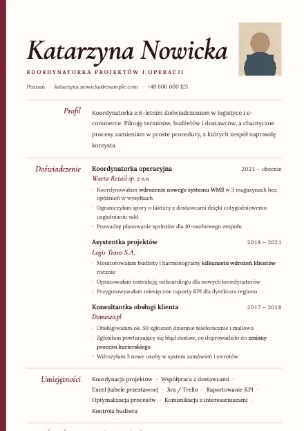 Podgląd wzoru CV Bordeaux