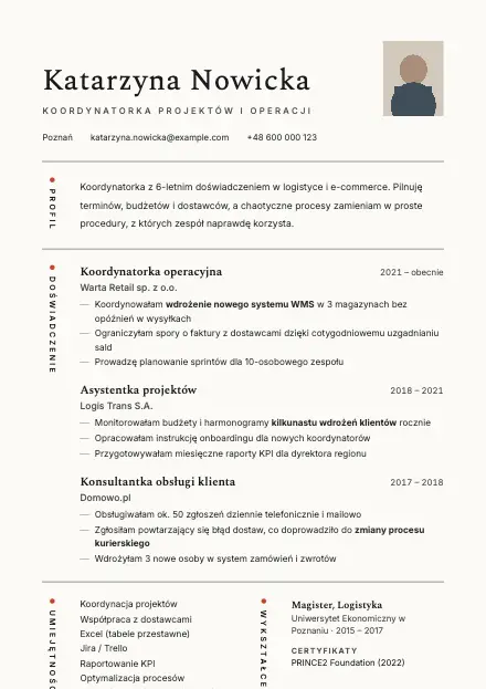 Podgląd wzoru CV Clean
