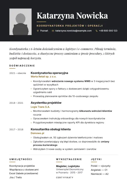 Podgląd wzoru CV Executive