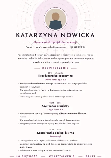 Podgląd wzoru CV Halo