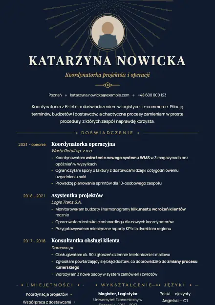 Podgląd wzoru CV Midnight