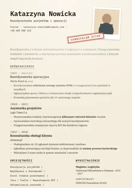 Podgląd wzoru CV Paper