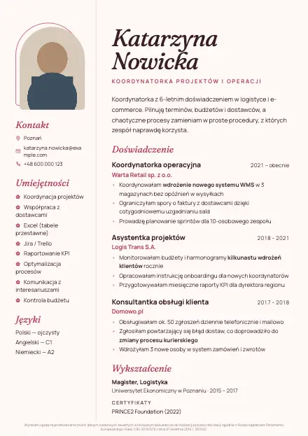 Podgląd wzoru CV Rose